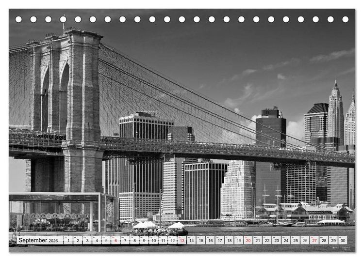 Produktbild: BROOKLYN BRIDGE Das Wahrzeichen von New York City (Tischkalender 2026 DIN A5 quer), CALVENDO Monatskalender