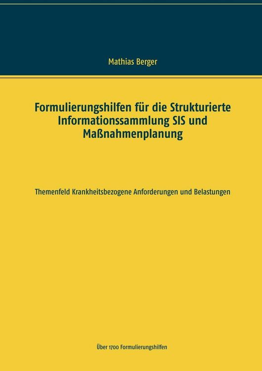 Produktbild: Formulierungshilfen f&uuml;r die Strukturierte Informationssammlung SIS und Ma&szlig;nahmenplanung