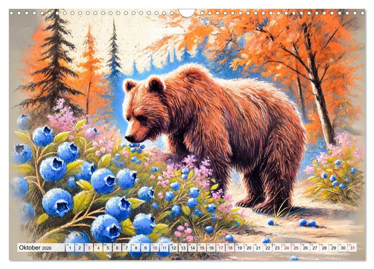 Produktbild: Ein Jahr mit den B&auml;ren - Ein majest&auml;tisches Leben in der Wildnis (Wandkalender 2026 DIN A3 quer), CALVENDO Monatskalender