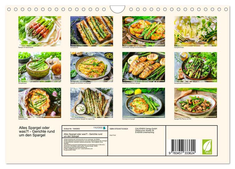 Produktbild: Alles Spargel oder was?! - Gerichte rund um den Spargel (Wandkalender 2026 DIN A4 quer), CALVENDO Monatskalender