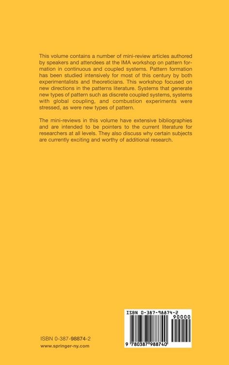 Produktbild: Pattern Formation in Continuous and Coupled Systems
