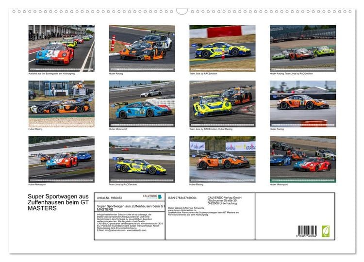 Produktbild: Super Sportwagen aus Zuffenhausen beim GT MASTERS (Wandkalender 2026 DIN A2 quer), CALVENDO Monatskalender