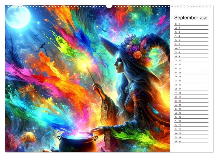 Produktbild: Mythische Wesen - Fabelwesen im Farbenrausch: Ein buntes Spektakel (Wandkalender 2026 DIN A2 quer), CALVENDO Monatskalender