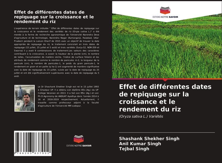 Produktbild: Effet de diff&eacute;rentes dates de repiquage sur la croissance et le rendement du riz