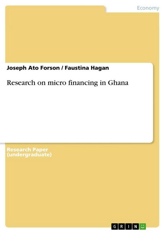 Produktbild: Research on micro financing in Ghana