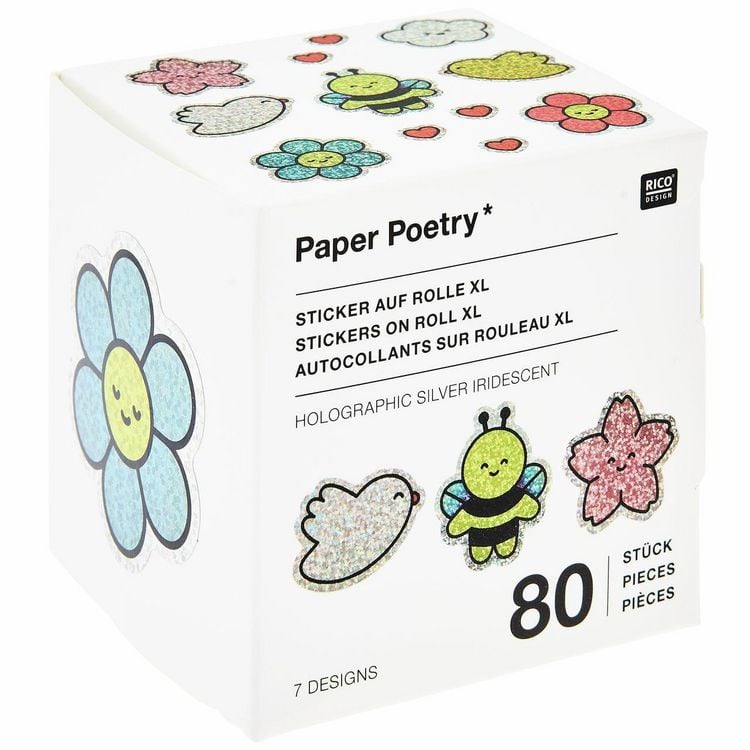 Produktbild: Sticker Chingu, Blumen , 80 Stk/Rolle, holografisch