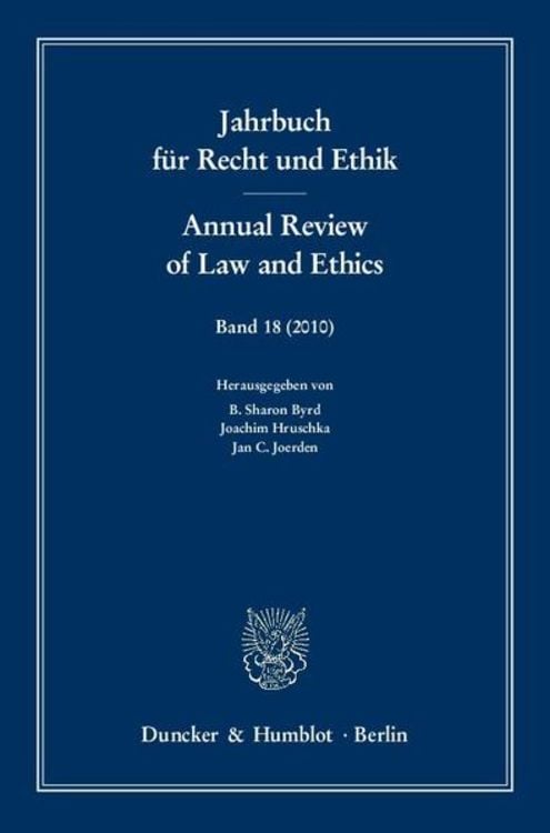 Produktbild: Jahrbuch f&uuml;r Recht und Ethik - Annual Review of Law and Ethics.