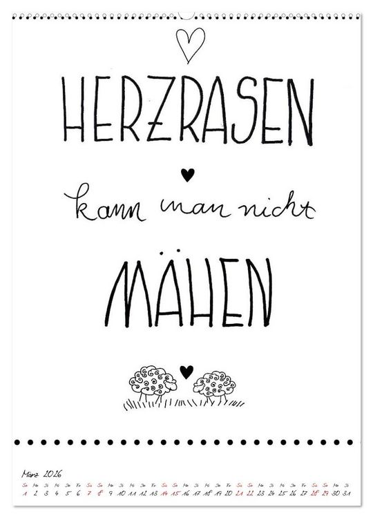 Produktbild: Spruch-Reich-handgeschriebene Spr&uuml;che von frech bis weise (Wandkalender 2026 DIN A2 hoch), CALVENDO Monatskalender