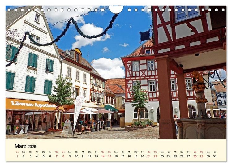 Produktbild: Sch&ouml;nes Alzey - Fachwerk, Wein und Rossmarktplatz (Wandkalender 2026 DIN A4 quer), CALVENDO Monatskalender