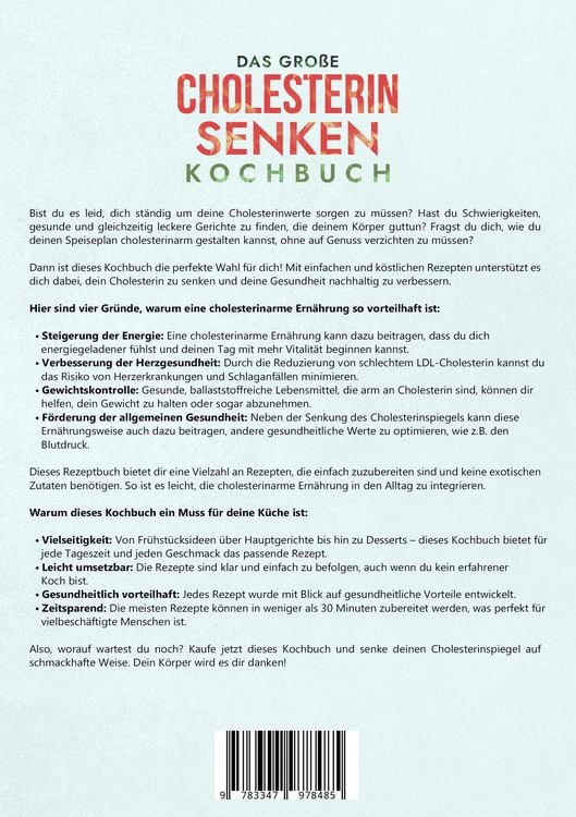 Produktbild: Das gro&szlig;e Cholesterin Senken Kochbuch