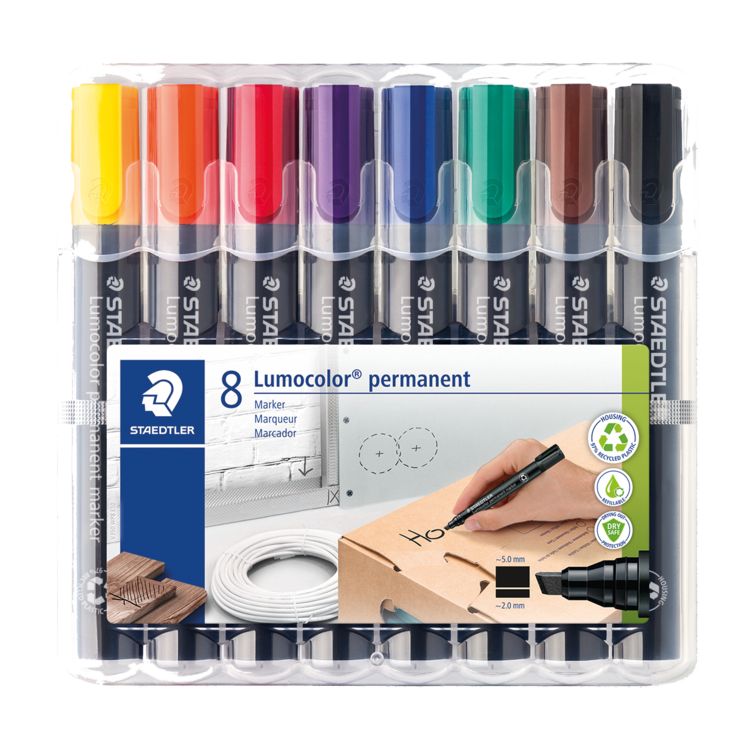 Produktbild: STAEDTLER Marker Lumocolor 350 parmanent, Keilspitze, 10er Set