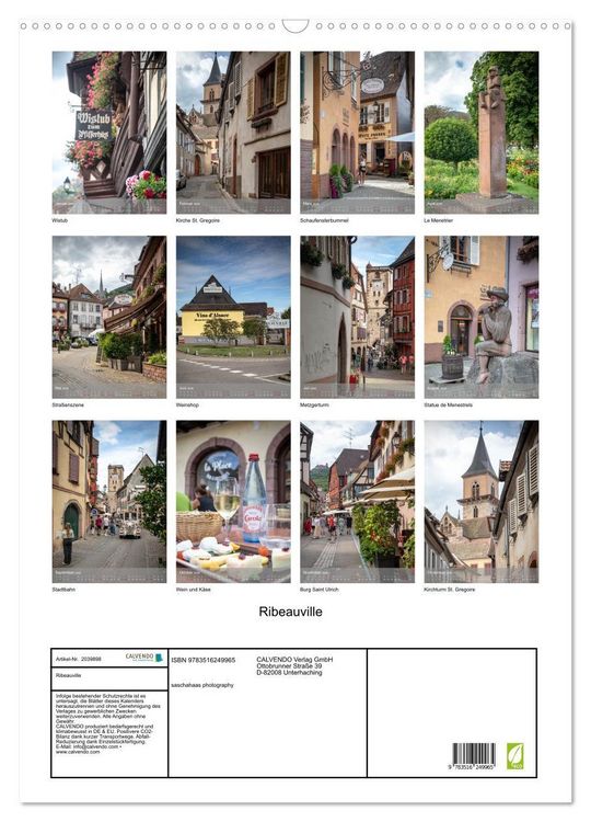 Produktbild: Ribeauville (Wandkalender 2026 DIN A2 hoch), CALVENDO Monatskalender