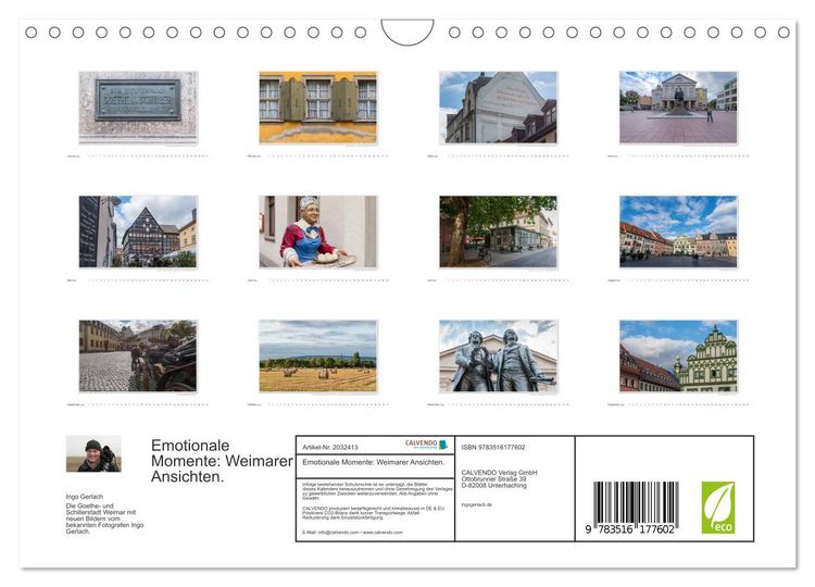 Produktbild: Emotionale Momente: Weimarer Ansichten. (Wandkalender 2026 DIN A4 quer), CALVENDO Monatskalender