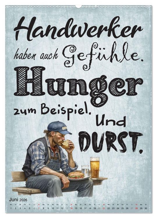 Produktbild: Handwerker Spr&uuml;che (hochwertiger Premium Wandkalender 2026 DIN A2 hoch), Kunstdruck in Hochglanz