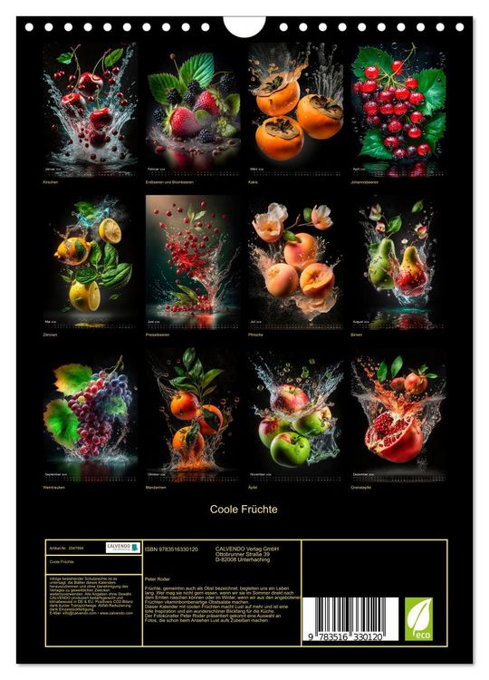 Produktbild: Coole Fr&uuml;chte (Wandkalender 2026 DIN A4 hoch), CALVENDO Monatskalender