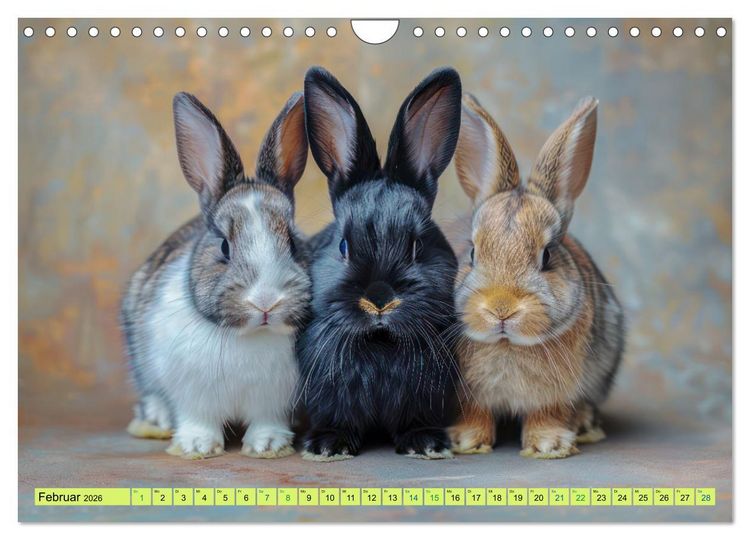 Produktbild: Kaninchen - Liebenswerte Fellb&auml;llchen (Wandkalender 2026 DIN A4 quer), CALVENDO Monatskalender