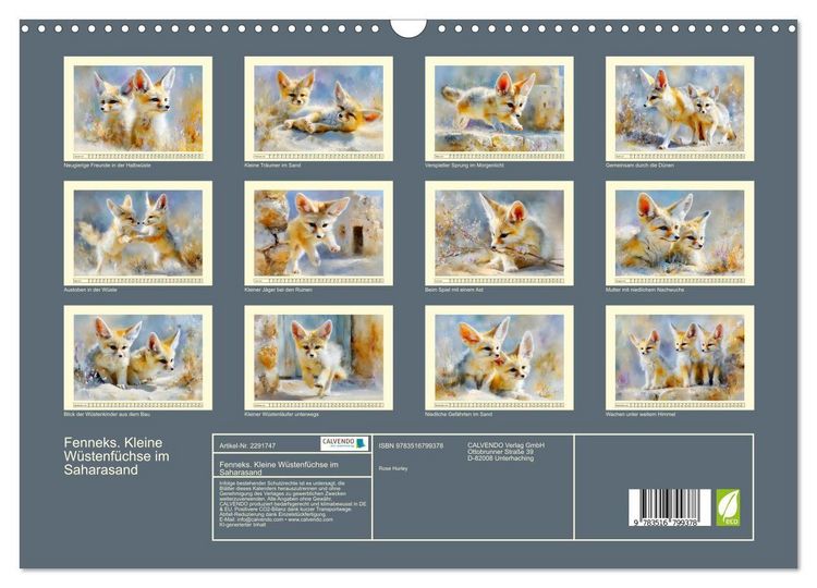 Produktbild: Fenneks. Kleine W&uuml;stenf&uuml;chse im Saharasand (Wandkalender 2027 DIN A3 quer), CALVENDO Monatskalender