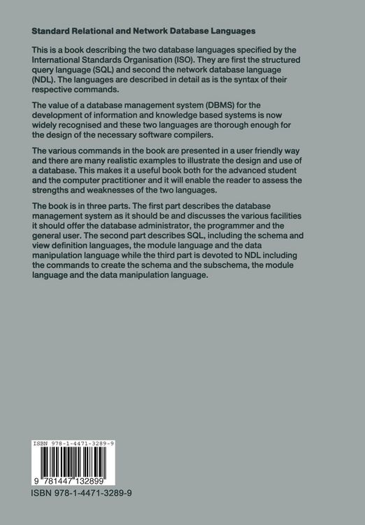 Produktbild: Standard Relational and Network Database Languages