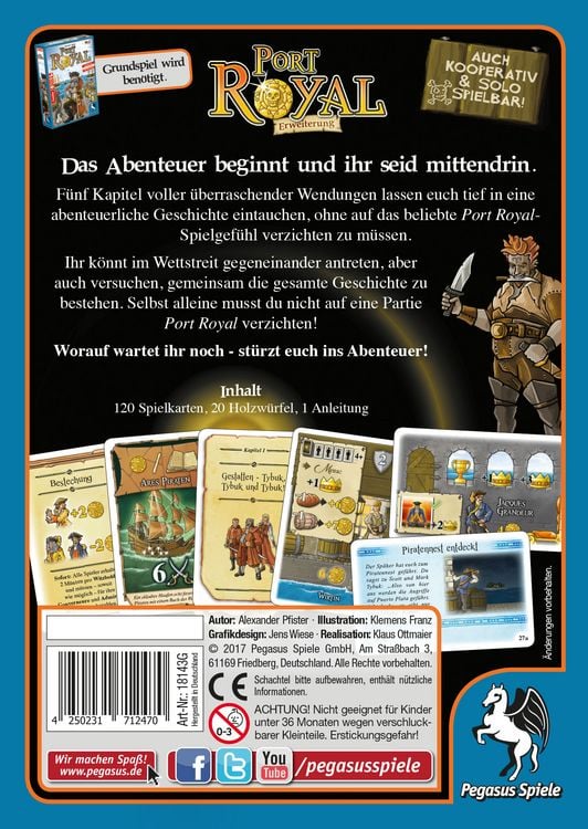Produktbild: Pegasus - Port Royal, Das Abenteuer beginnt, Kartenspiel, Erweiterung
