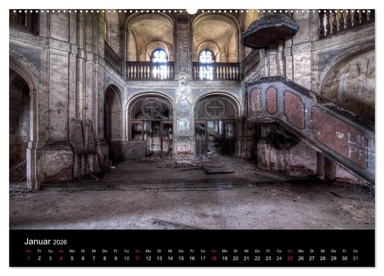 Produktbild: Verlassene Ort - Kirchen (Wandkalender 2026 DIN A2 quer), CALVENDO Monatskalender