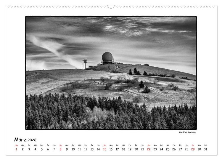 Produktbild: RH&Ouml;N SCHWARZ-WEISS (Wandkalender 2026 DIN A2 quer), CALVENDO Monatskalender