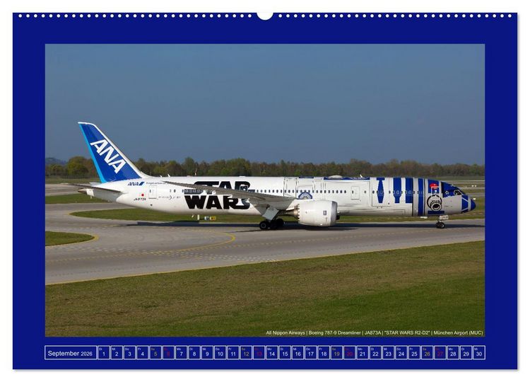 Produktbild: Bunte Airliner (hochwertiger Premium Wandkalender 2026 DIN A2 quer), Kunstdruck in Hochglanz