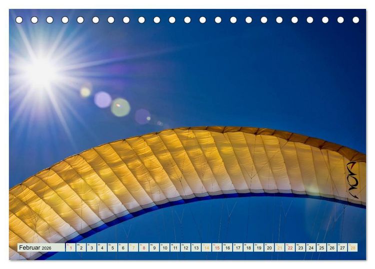 Produktbild: Freiheit und Abenteuer - Paragliding (Tischkalender 2026 DIN A5 quer), CALVENDO Monatskalender