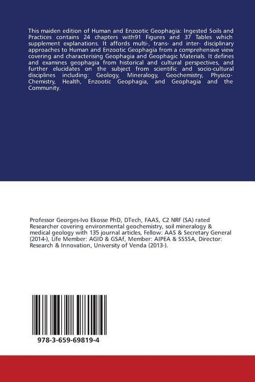 Produktbild: Human and Enzootic Geophagia: Ingested Soils and Practices