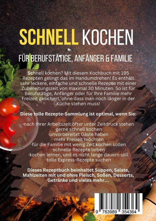 Produktbild: Schnell kochen f&uuml;r Berufst&auml;tige, Anf&auml;nger & Familie