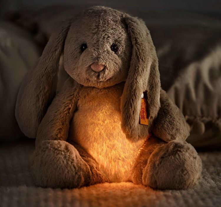 Produktbild: Steiff 081026 - Light at Night Hoppie Hase, Licht mit Timer, Pl&uuml;sch, 28 cm