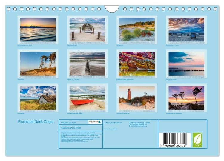 Produktbild: Fischland-Dar&szlig;-Zingst (Wandkalender 2026 DIN A4 quer), CALVENDO Monatskalender