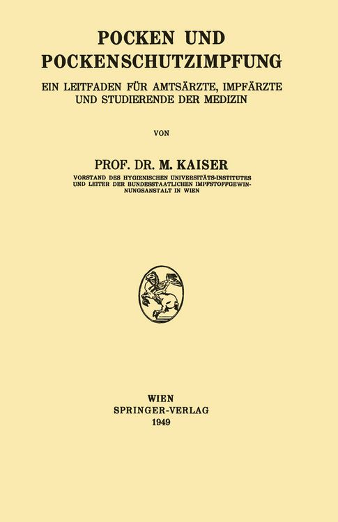 Produktbild: Pocken und Pockenschutzimpfung