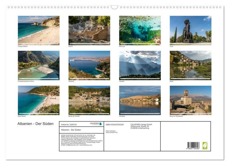 Produktbild: Albanien - Der S&uuml;den (Wandkalender 2026 DIN A2 quer), CALVENDO Monatskalender