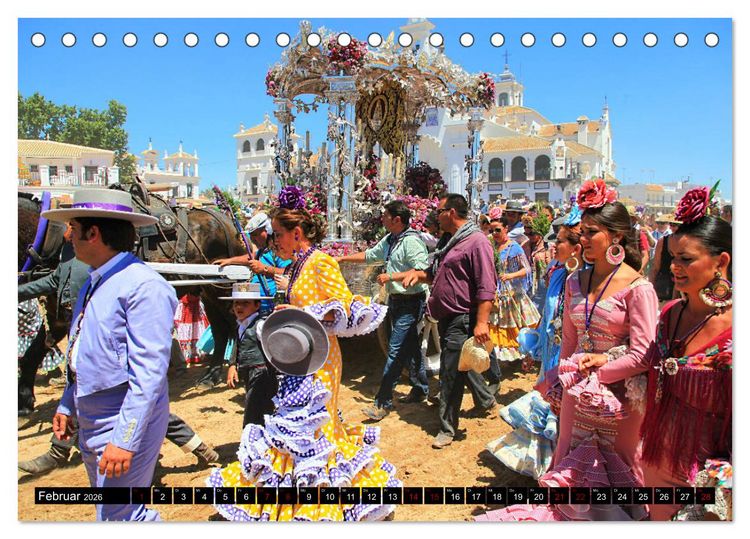 Produktbild: El Rocio - Andalusiens faszinierende Wallfahrt (Tischkalender 2026 DIN A5 quer), CALVENDO Monatskalender
