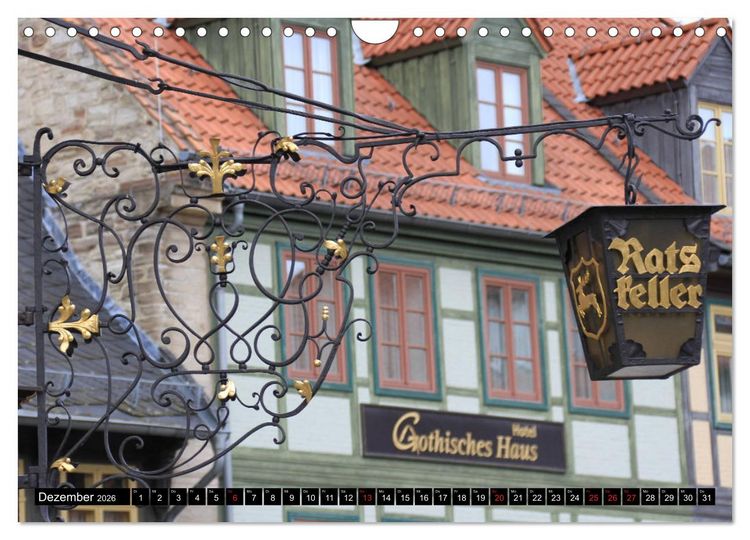 Produktbild: Wernigerode - Fachwerkstadt am Harz (Wandkalender 2026 DIN A4 quer), CALVENDO Monatskalender