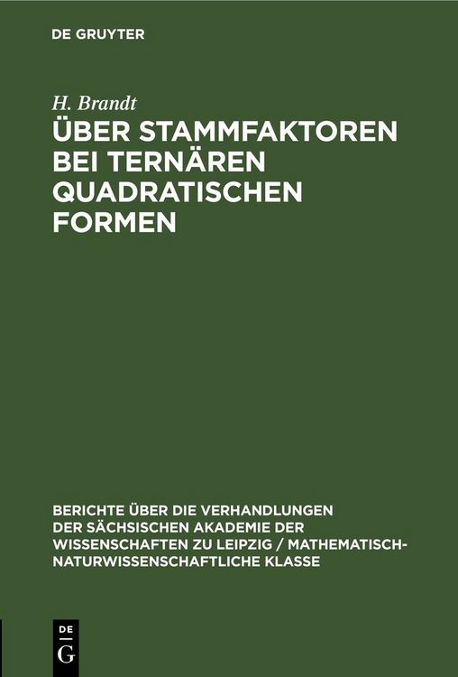 Produktbild: &Uuml;ber Stammfaktoren bei tern&auml;ren quadratischen Formen