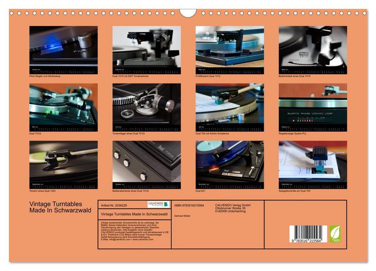 Produktbild: Vintage Turntables Made In Schwarzwald (Wandkalender 2026 DIN A3 quer), CALVENDO Monatskalender