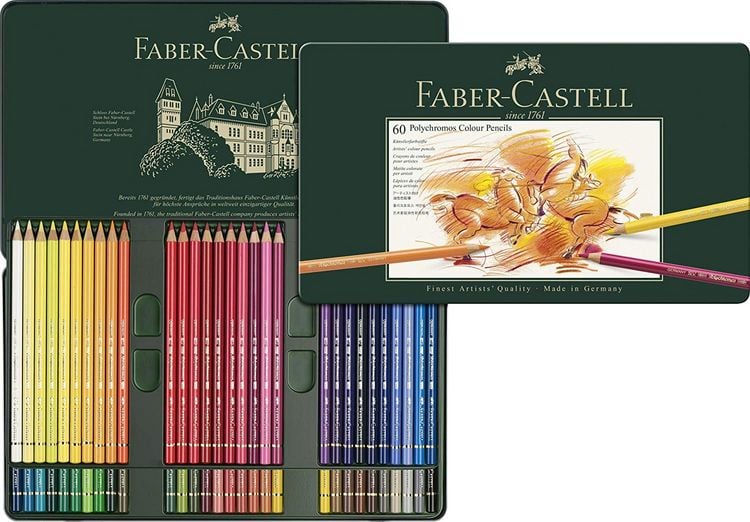 Produktbild: Faber-Castell K&uuml;nstlerfarbstifte Polychromos, 60er Set Metalletui