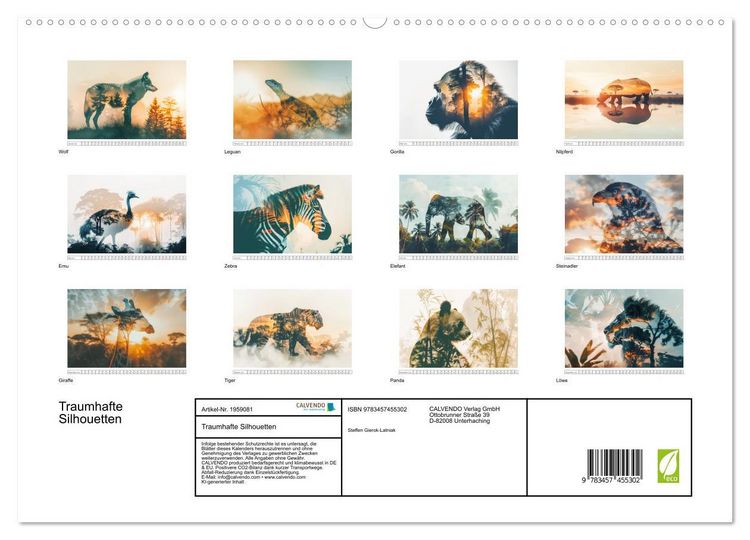 Produktbild: Traumhafte Silhouetten (hochwertiger Premium Wandkalender 2026 DIN A2 quer), Kunstdruck in Hochglanz