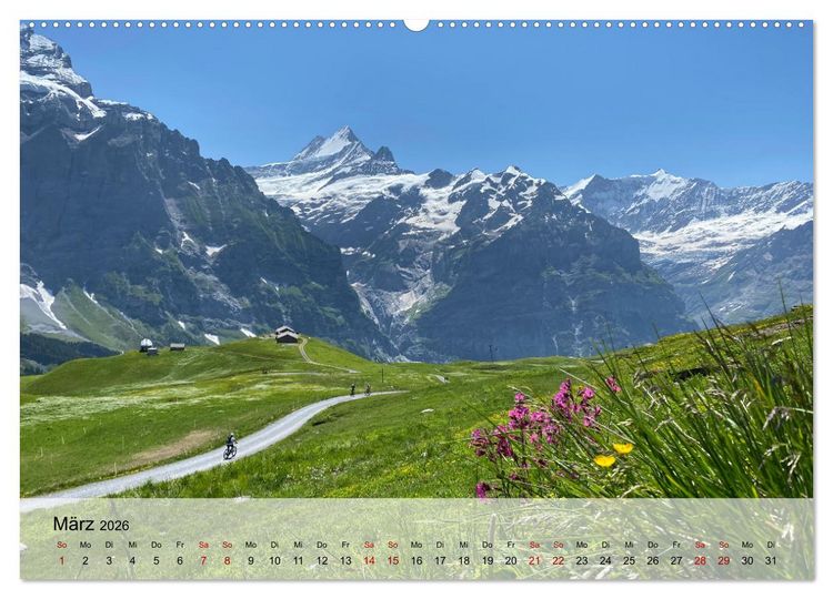 Produktbild: Alpenauszeit - Schweizer Bergsommermomente f&uuml;r die Seele (hochwertiger Premium Wandkalender 2026 DIN A2 quer), Kunstdruck in Hochglanz