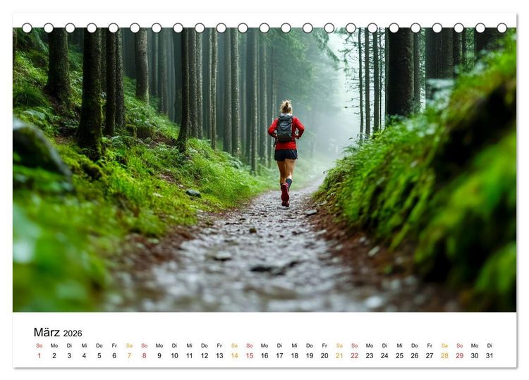 Produktbild: Trailrunning Power (Tischkalender 2026 DIN A5 quer), CALVENDO Monatskalender