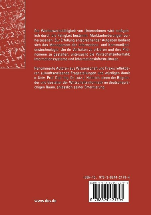 Produktbild: Herausforderungen der Wirtschaftsinformatik