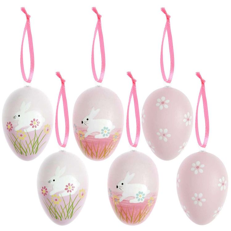 Produktbild: Deko-Eier Set, Rosa, 6 St&uuml;ck, 6 x 4cm