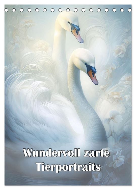 Produktbild: Wundervoll zarte Tierportraits (Tischkalender 2026 DIN A5 hoch), CALVENDO Monatskalender