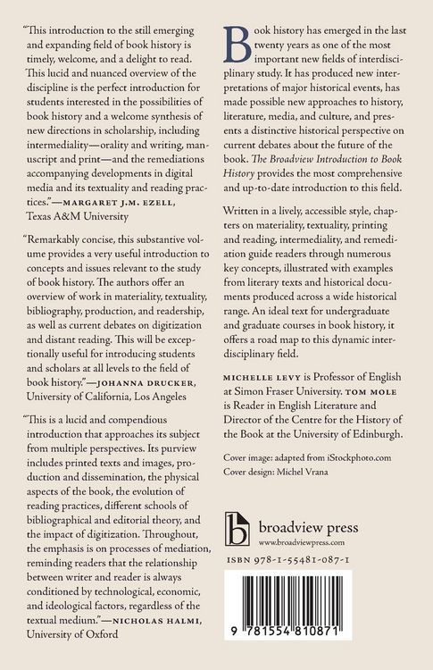 Produktbild: The Broadview Introduction to Book History