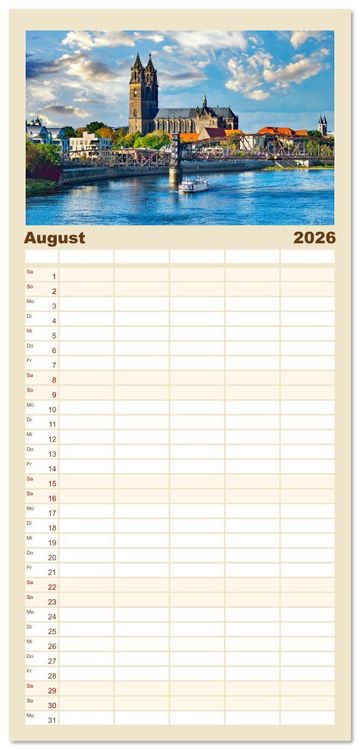 Produktbild: Familienplaner 2026 - Die malerische Elbe mit 5 Spalten (Wandkalender, 21 x 45 cm) CALVENDO