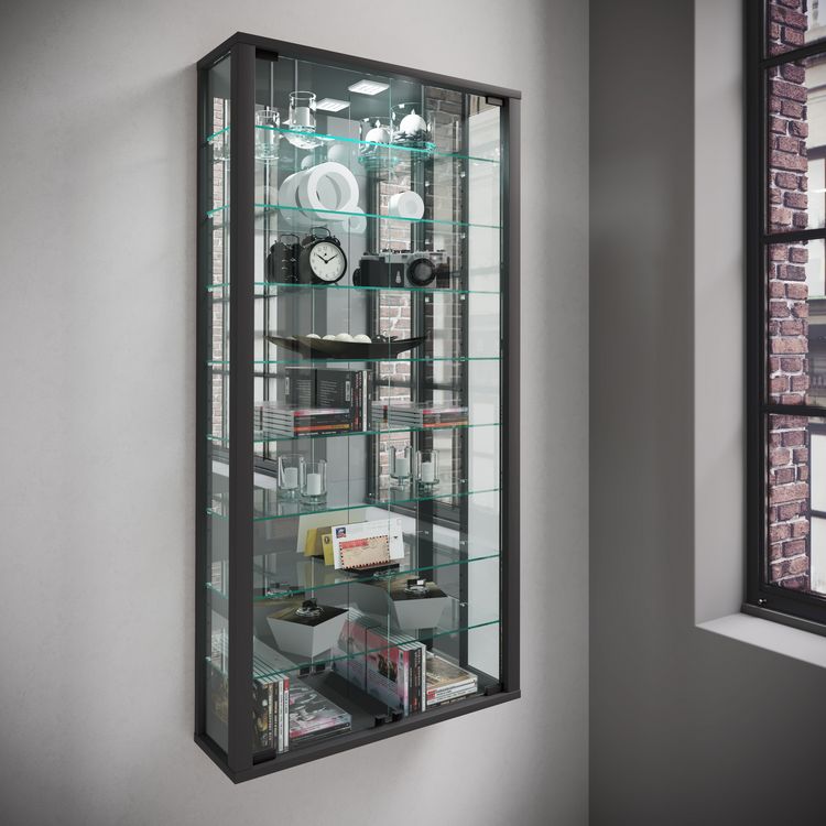 Produktbild: Wandvitrine Glasvitrine Vitrosa Maxi Spiegel