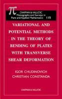 Produktbild: Variational and Potential Methods in the Theory of Bending of Plates with Transverse Shear Deformation