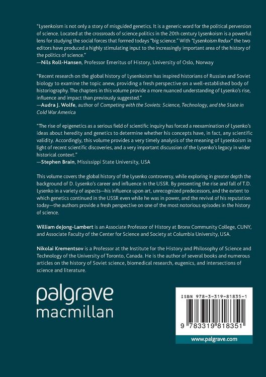 Produktbild: The Lysenko Controversy as a Global Phenomenon, Volume 1