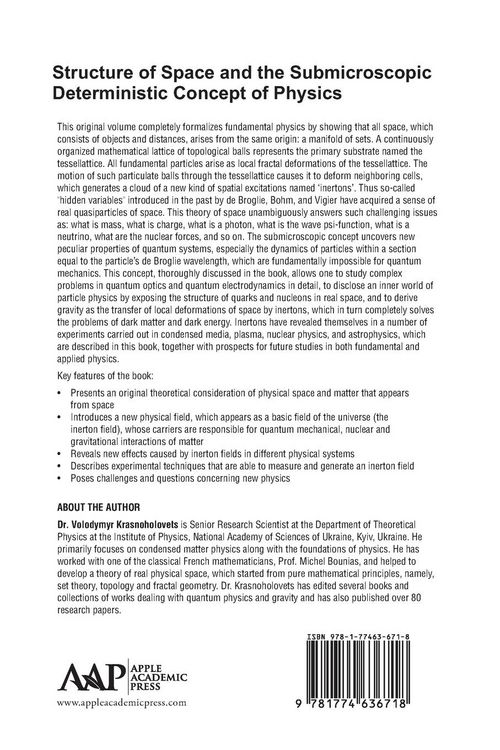 Produktbild: Structure of Space and the Submicroscopic Deterministic Concept of Physics